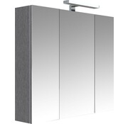 Allibert TOILETTE JUNO 80cm chêne gris foncé 3 portes Prise BG