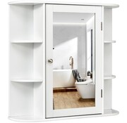 Coast Coast armoire murale salle de bain armoire de toilette avec porte miroir et étagères blanc 65 x 17 x 63 cm