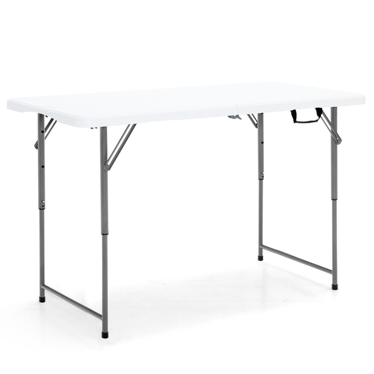Table pliante Coast Table de pique-nique pliante en deux avec réglage de la hauteur, blanche