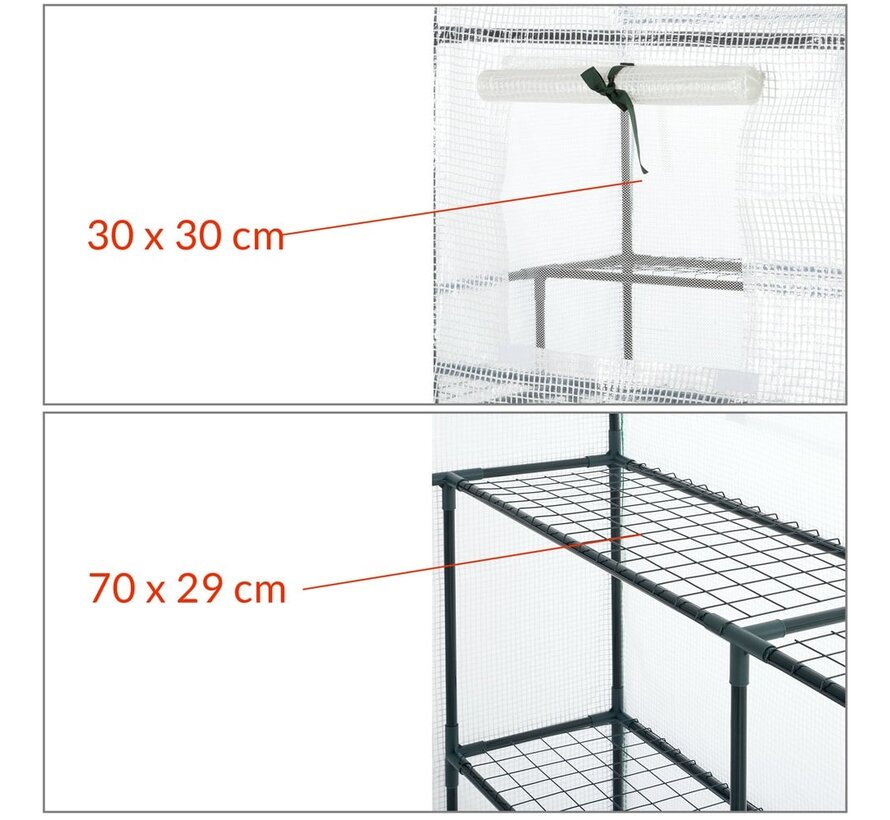 Serre de jardin Gardebruk  - Résistante - Solide & Facile à Monter -2 étages  195x143x143cm