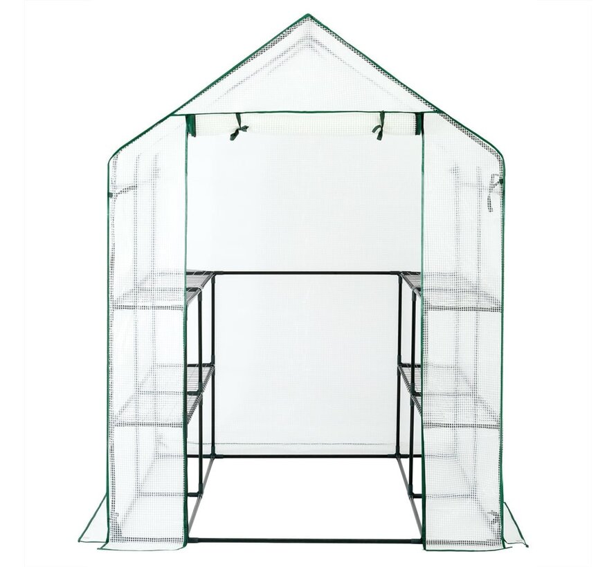 Serre de jardin Gartenbruk - plantes et légumes - 2 niveaux - porte déroulante transparent -195x143x143cm