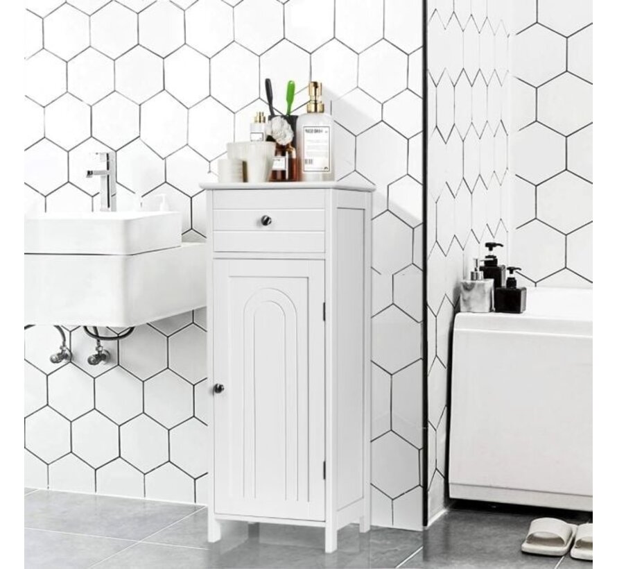 Coast armoire de salle de bain à poser avec tiroir armoire de salle de bain 35,6 x 30,5 x 88 cm blanc
