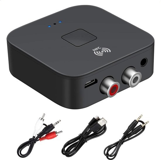 Récepteur Bluetooth 5.0, Adaptateur Bluetooth Récepteur Audio sans Fil de Voiture avec Câble RCA AUX 3,5 mm, Sortie AUX pour Système Audio de Diffusion Musique Stéréo à Domicile