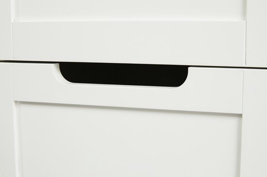 Lifa Living Chariot moderne - Chariot de cuisine à roulettes - Étagère de cuisine en bois avec tiroirs - Chariot de service mobile - Étagère de rangement blanche pour la cuisine, le salon, la chambre, 68 x 38 x 85 cm