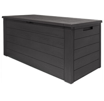 Deuba Coffre de jardin - Deuba -  Boîte de Rangement - Extérieur  - Pour jardin - plastique - anthracite - 120 x 46 x 57cm