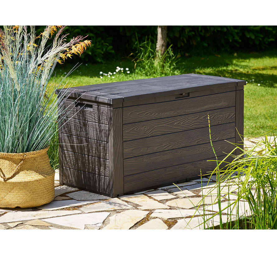 Coffre de jardin - Deuba -  Boîte de Rangement - Extérieur  - Pour jardin - plastique - anthracite - 120 x 46 x 57cm