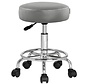 Tabouret de bureau Casaria - tabouret à roulettes - Hauteur Réglable - Rotation à 360° - Gris