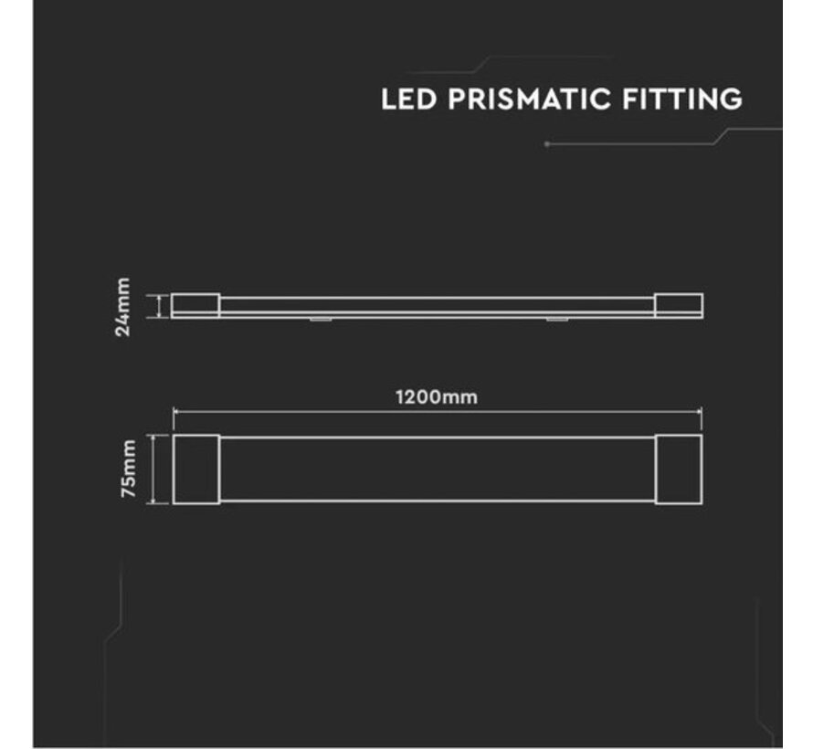 V-tac VT-8-40 LED batten 120 cm - 40W - 4800 Lm - 6500K