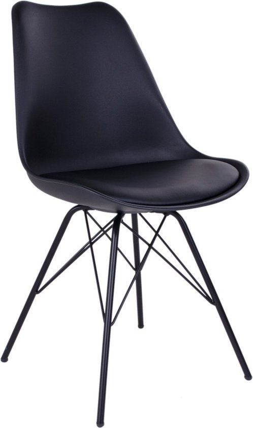 House Nordic Oslo Dining Chair Vegan Leather Black - Set of 2