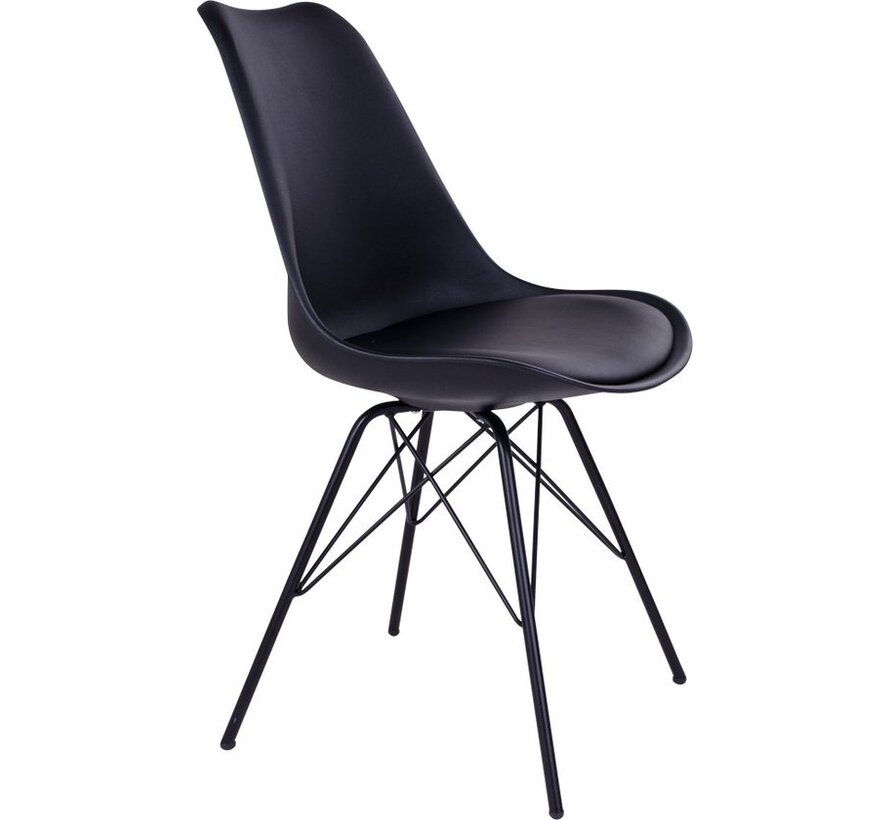 House Nordic Oslo Dining Chair Vegan Leather Black - Set of 2