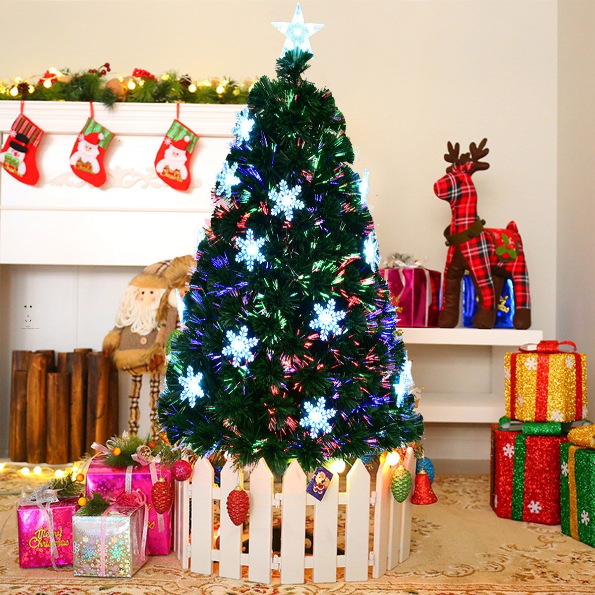 Coast Christmas Tree LED 120/150/210 cm arbre de Noël artificiel avec fibre de verre changeur de couleurs vert-1550 cm