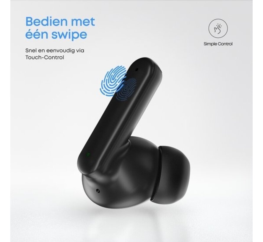 SoundFront Pro Wireless Earbuds - Ecouteurs Bluetooth - Earpods - Convient à Apple et Android - Noir