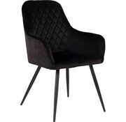 House Nordic House Nordic Harbo Dining Chair Velvet Black - Lot de 2