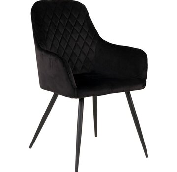House Nordic House Nordic Harbo Dining Chair Velvet Black - Lot de 2
