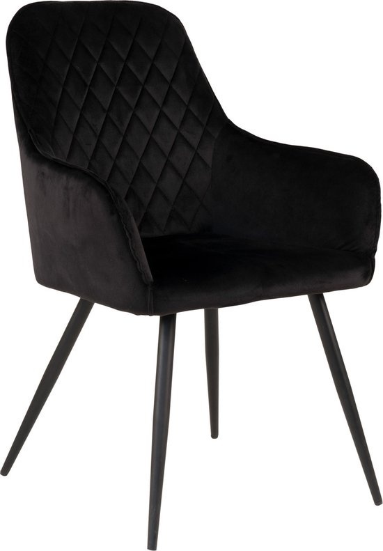 House Nordic Harbo Dining Chair Velvet Black - Lot de 2