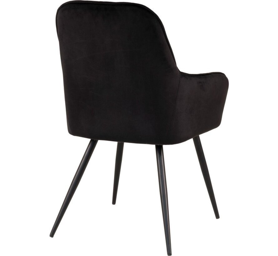 House Nordic Harbo Dining Chair Velvet Black - Lot de 2