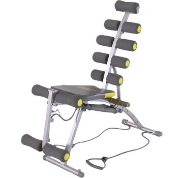 Rock Gym - Banc de musculation 6-en-1 - Abdominal trainer - Coretrainer - Banc de musculation - Banc de musculation - Ab trainer incl. 2 bandes de résistance