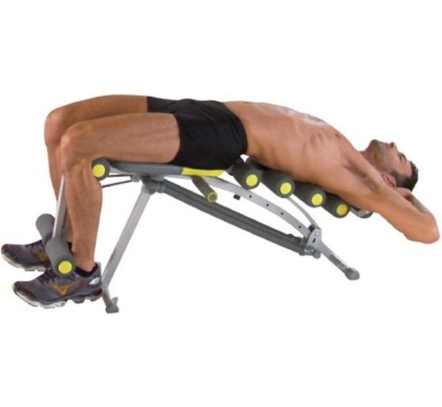 Rock Gym - Banc de musculation 6-en-1 - Abdominal trainer - Coretrainer - Banc de musculation - Banc de musculation - Ab trainer incl. 2 bandes de résistance