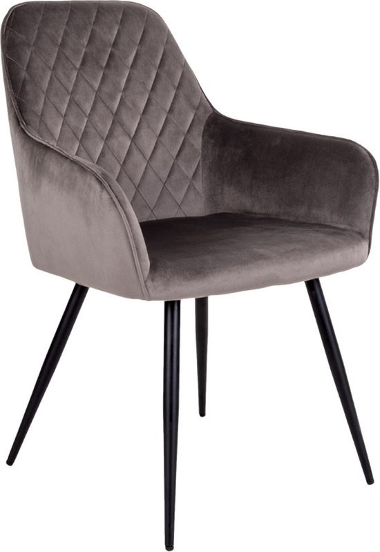 House Nordic Harbo Dining Chair Velvet Grey - Lot de 2