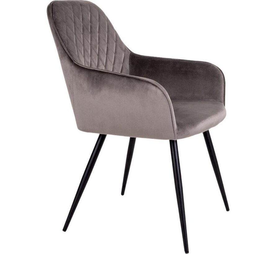 House Nordic Harbo Dining Chair Velvet Grey - Lot de 2