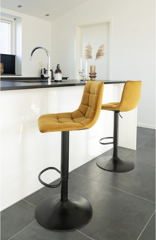 House Nordic Middelfart Tabouret de bar jaune (ensemble de 2)