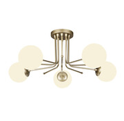Squid Lighting Lampe suspendue - 80 x 80 x 34 cm - métal/verre - blanc/doré