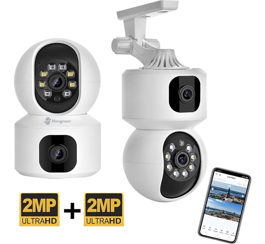 PuroTech Caméra de sécurité ULTRA HD - Caméra pour animaux - Rotative et inclinable - Caméra IP dôme - Vision nocturne - Internet sans fil - Avec enregistreur