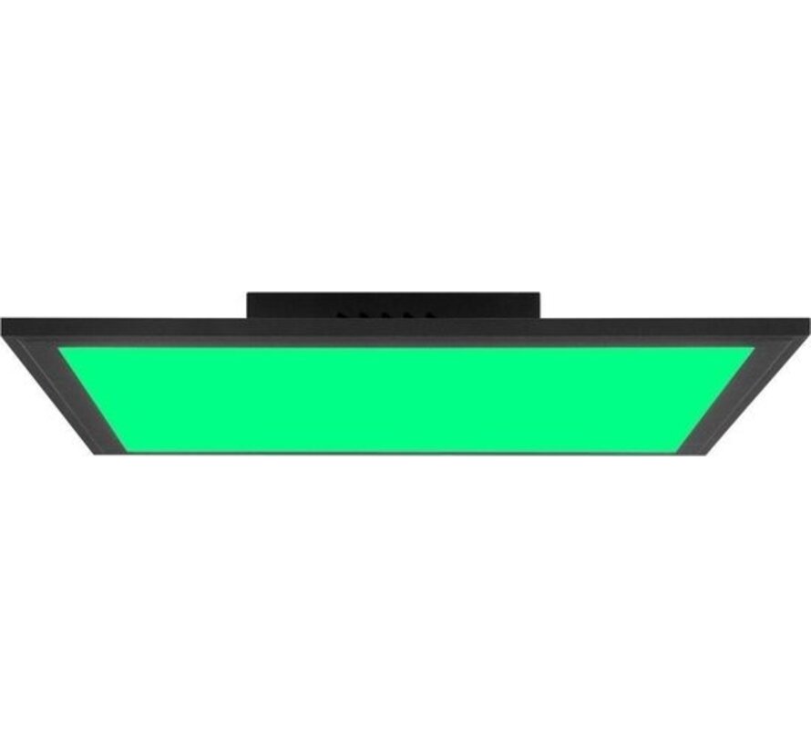 Lampe BRILLIANT, Abie LED panneau de plafond 40x40cm RGB noir sable, métal/plastique, 1x 24W LED intégré, (2400lm, 2700-6200K), A+