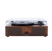 Merkloos Lecteur de disques - Disques 33 tours / Bluetooth / AUX / USB - Haut-parleurs intégrés - Aspect bois - Marron