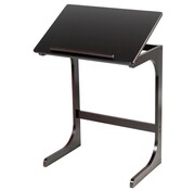 Coast Table d'appoint Coast en forme d'ordinateur Table basse en forme de C Table d'ordinateur en bambou Table basse avec cadre en métal Table basse marron