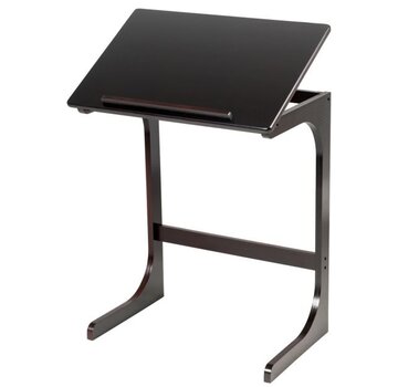 Coast Table d'appoint Coast en forme d'ordinateur Table basse en forme de C Table d'ordinateur en bambou Table basse avec cadre en métal Table basse marron
