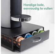 Gadgy Gadgy Porte-capsules pour 40 tasses Vertuo - Porte-tasses à café avec tiroir - Noir - acier inoxydable