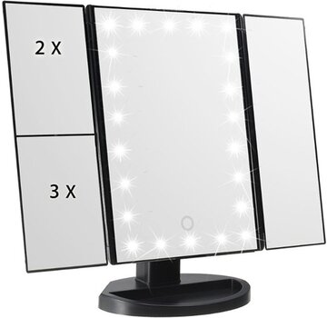 Fuegobird Miroir avec éclairage LED - Miroir de maquillage - Noir