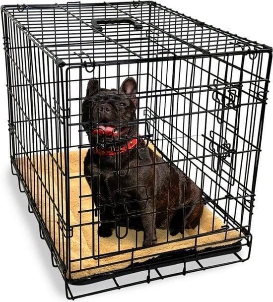 Gopets Dog Bench Foldable M - Banc - Pour chiens - Coussin pour chien inclus - 2 portes - 76 x 48 x 53 cm