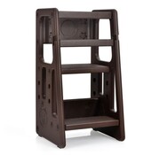 Coast Tabouret de cuisine Coast pour enfants avec double main courante de sécurité, 3 hauteurs réglables et pieds antidérapants rose