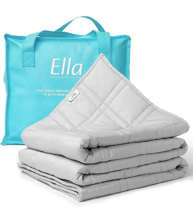 Ella® Couverture lestée 7kg - 135 x 200cm - Couverture lestée - OEKO-TEX Coton - Gris clair