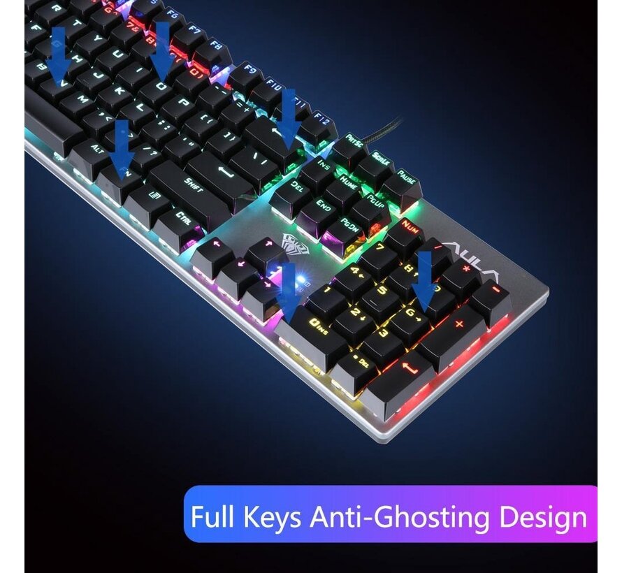 AULA S2016 - Clavier mécanique gaming RGB - QWERTY - Blue Switch