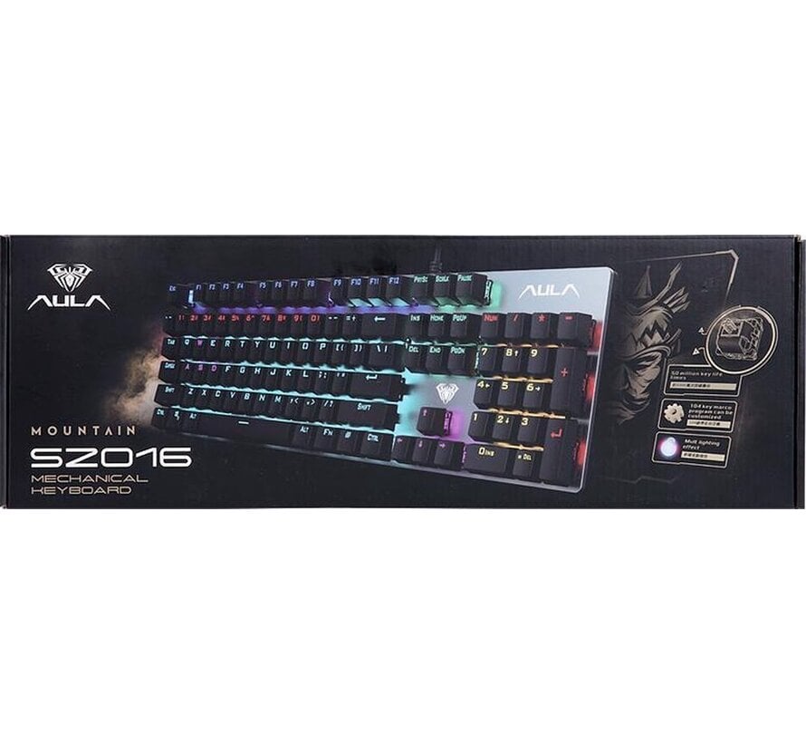AULA S2016 - Clavier mécanique gaming RGB - QWERTY - Blue Switch