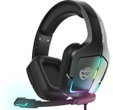 SoulBytes Casque gaming SoulBytes S12 RGB avec microphone stéréo - Multiplateforme -Noir