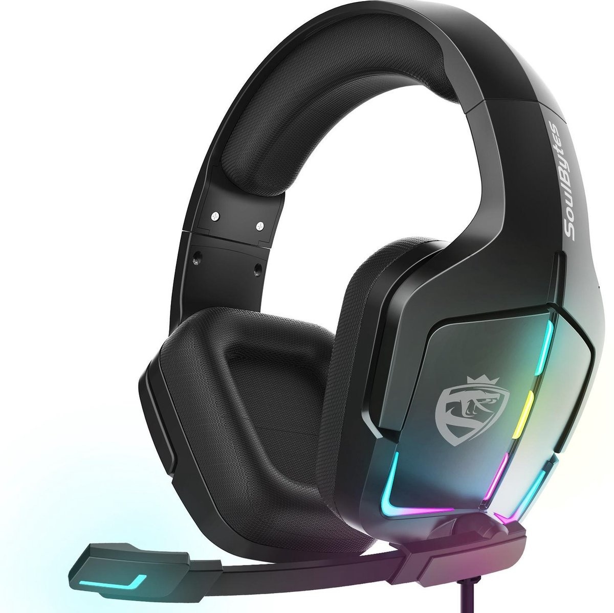 Casque gaming SoulBytes S12 RGB avec microphone stéréo - Multiplateforme -Noir