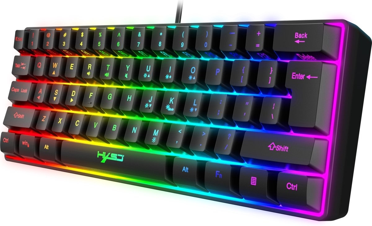 HXSJ Gaming V700 - Clavier RGB 61 touches avec agencement Qwerty