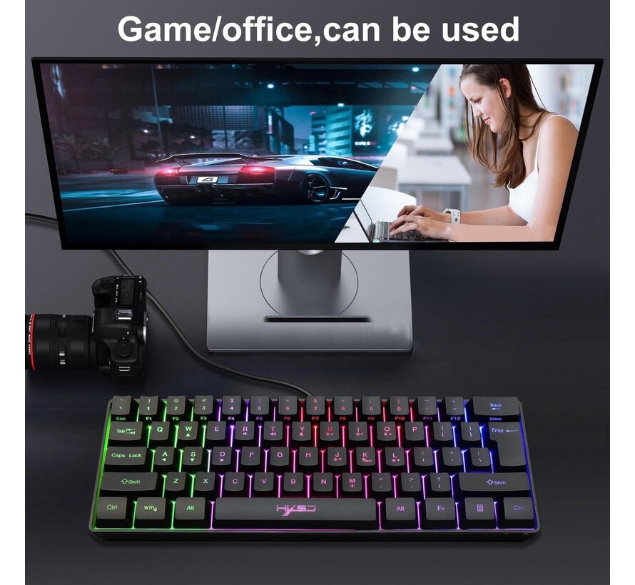 Clavier HXSJ Gaming V700 RGB 61 touches - Qwerty