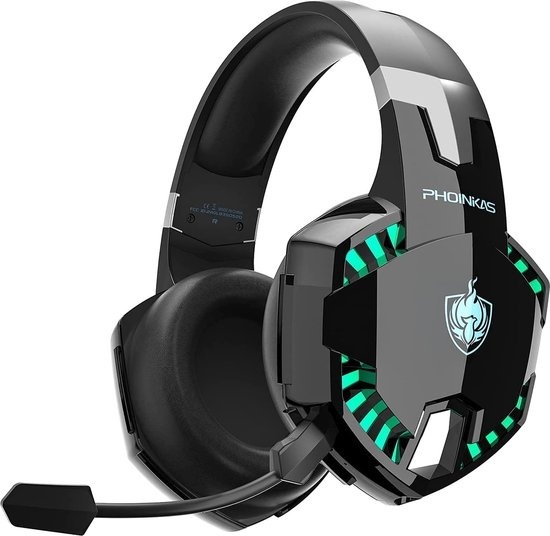 PHOINIKAS G2000 BT Bluetooth Laptop Gaming headset with microphone Over-ear Headphones -Noir