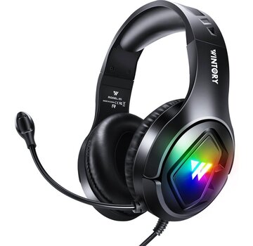 WINTORY Casque de jeu WINTORY M1 RGB - PS4, Xbox One et ordinateurs portables - Noir