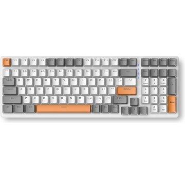 Fuegobird Fuegobird K3 Mechanical Gaming Keyboard - 100keys - Red Switch - QWERTY - Mechanical RGB Backlight Keyboard - White/Orange
