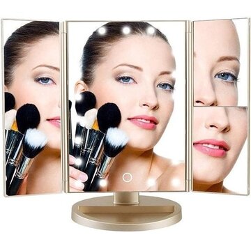 Fuegobird Fuegobird Make Up Mirror with Illumination - Dimmable- Vanity - For Makeup - Incl. 10x Magnification - with Organiser - LED