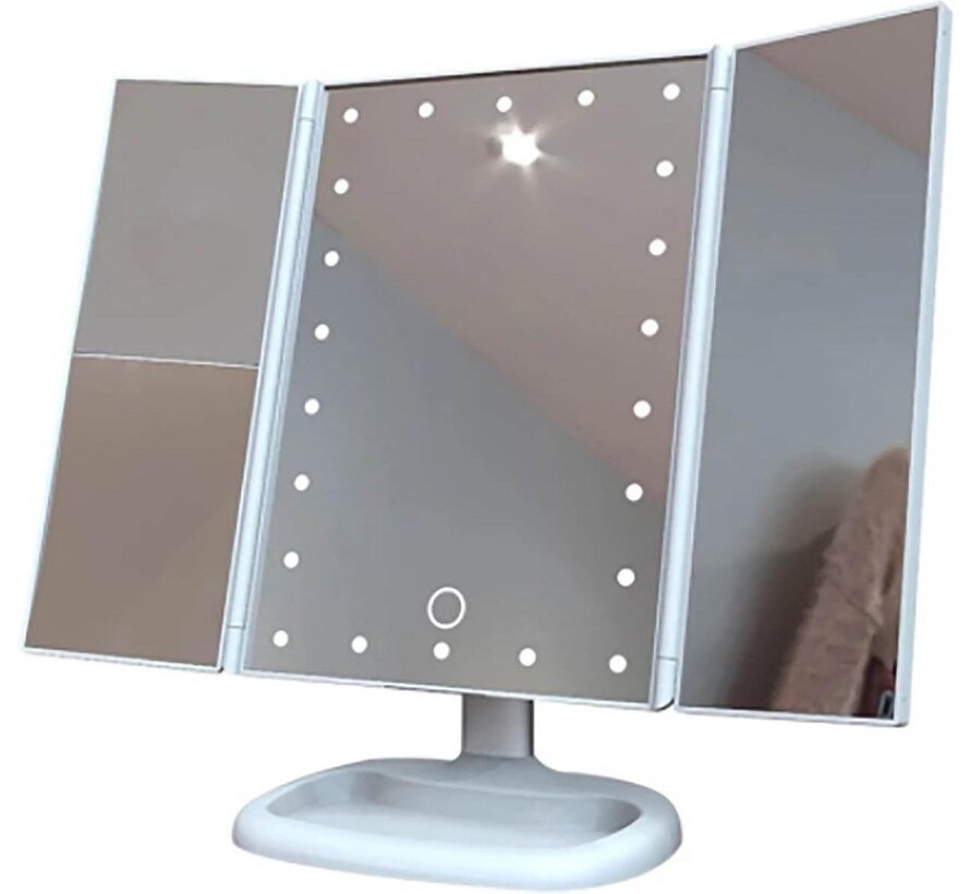 Fuegobird Make Up Mirror with Illumination - Dimmable- Vanity - For Makeup - Incl. 10x Magnification - with Organiser - LED