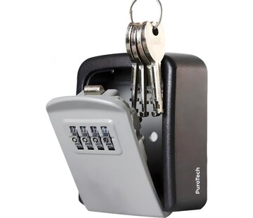 PuroTech PuroTech Coffre à clés avec code - Pour intérieur et extérieur - Serrure à chiffres - Armoire à clés - Soins à domicile - Kit de montage inclus - Étanche et inoxydable - Armoire à clés