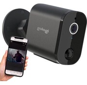 Gologi Gologi Caméra sans fil sur batterie - Caméra de sécurité - Avec vision nocturne - Caméra Wifi - Caméra de sécurité - Rechargeable - Application en néerlandais - Noir