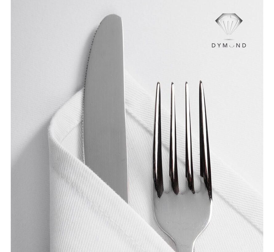 Dymund® Set de couverts - 6 Person Cutlery - (24 pcs) - Shiny Cutlery Sets - Incl. Cutlery tray - Stainless steel - Silver